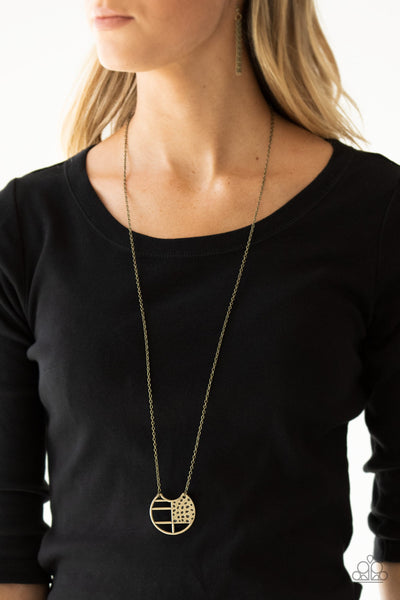 Paparazzi - Abstract Aztec - Brass Necklace
