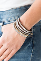Paparazzi - Fashion Fiend - Brown Wrap Bracelet