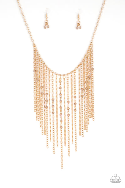 Paparazzi - First Class Fringe - Gold Necklace