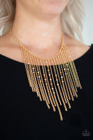 Paparazzi - First Class Fringe - Gold Necklace