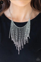 Paparazzi - First Class Fringe - Silver Necklace