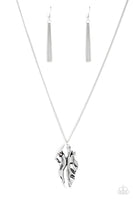 Paparazzi - Fiercely Fall - Silver Leaf Necklace