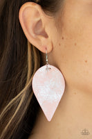 Paparazzi - Enchanted Shimmer - Pink Leather Earring