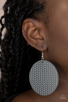 Paparazzi - Weave Your Mark - Silver Leather Earring
